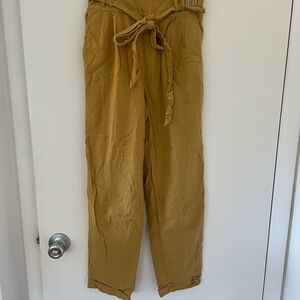 American Eagle Mustard Yellow Pants with Tie Belt